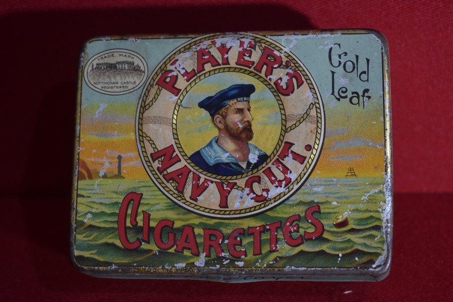 MILITARY TIN "PLAYERS NAVY CUT CIGARETTES"-SOLD